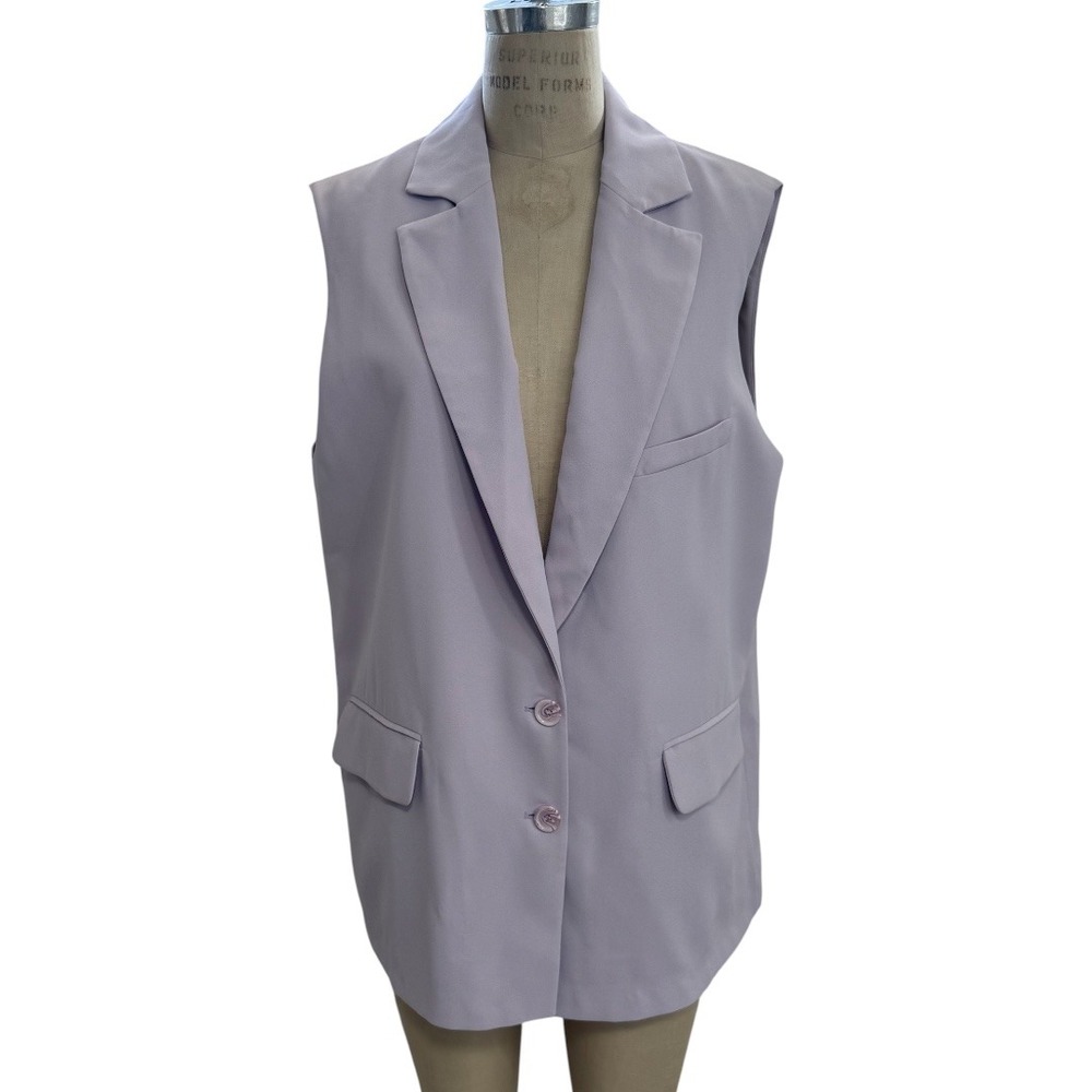 NEW Ruti Vest Womens M/L Lavender Haze Sleeveless Tailored Sleeveless Blazer